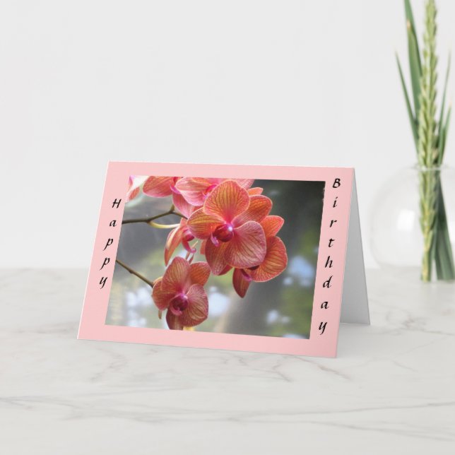 Cartão Orquídeas de Aniversário (Frente)