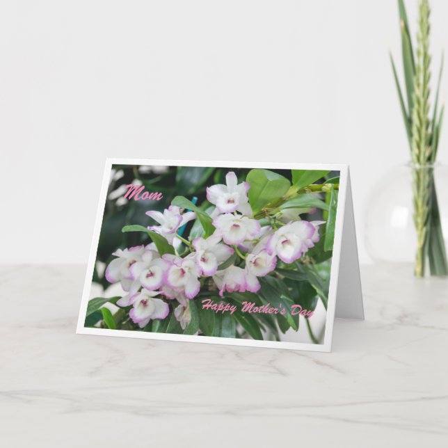 Cartão Orquídeas dias de as mães (Frente)