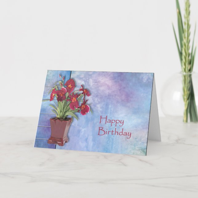 Cartão Orquídeas e Aquarela (Frente)