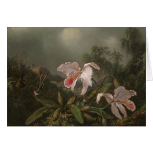 Cartão Orquídeas e colibris da selva