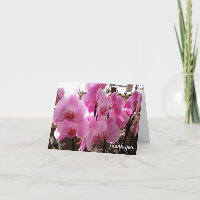 Cartão Orquídeas Rosa Flores (Frente)