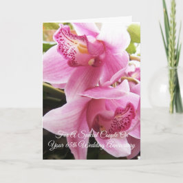 Cartão Orquídeas Rosa Personalizadas 65º Aniversário de C