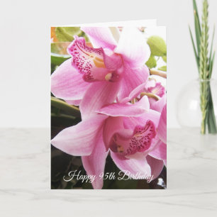 Cartão Orquídeas Rosa Personalizadas 95º Aniversário