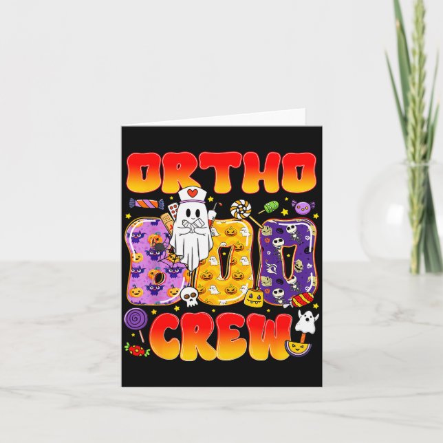 Cartão Ortho Boo Crew Ortho Nurse Funny Halloween  (Frente)
