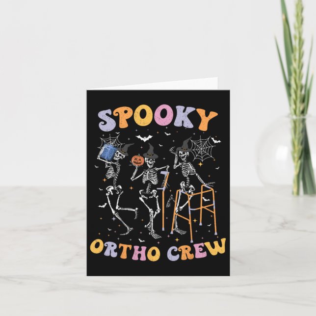 Cartão Ortho Crew Halloween Dançando Ortopedia Spooky Ske (Frente)