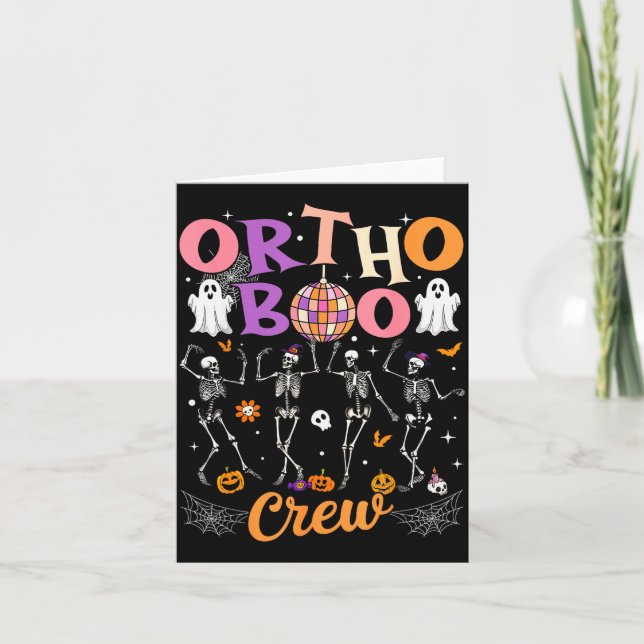 Cartão Ortho Orthopedic Halloween Boo Crew Skeleton Danci (Frente)