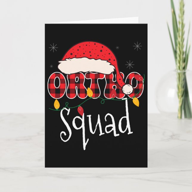 Cartão Ortho Squad Plaid Fun Christmas Orthopedics Crew X (Frente)