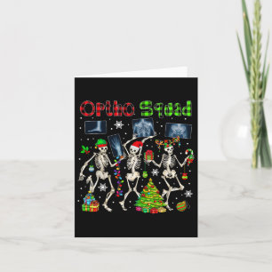 Cartão Ortho Squad Xmas Três Papais noeis Reindeer Elf X-