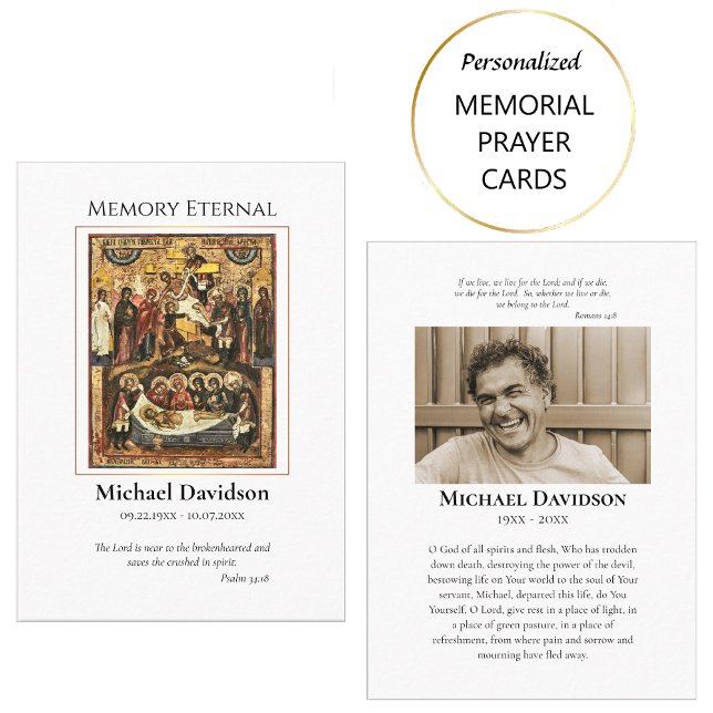 Cartão Ortodoxo Simples de Oração Funeral Cristã (Criador carregado)