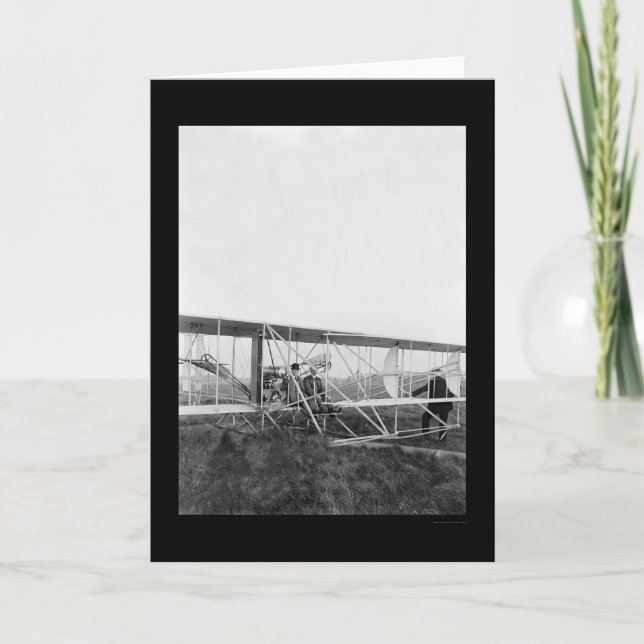 Cartão Orville and Passenger in Airplane 1910 (Frente)