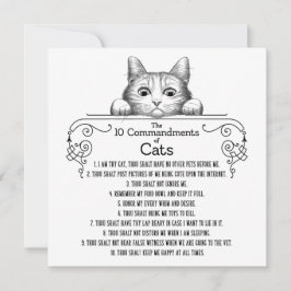 Cartão Os 10 Mandamentos de Gatos Engraçados