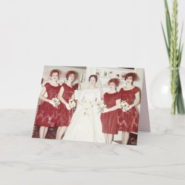 Cartão Os anos 60 retros que Wedding (Frente)