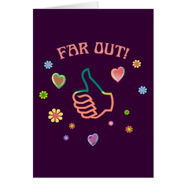 Cartão Os anos sessenta distante para fora (Frente)