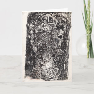 Cartão Os antigos, desenho de tinta