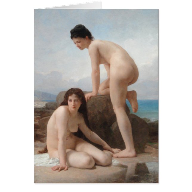 Cartão Os banhistas por William-Adolphe Bouguereau (Frente)