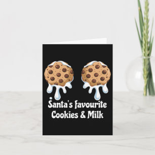 Cartão Os Biscoitos e Leite Favoritos do Papai Noel Sutiã