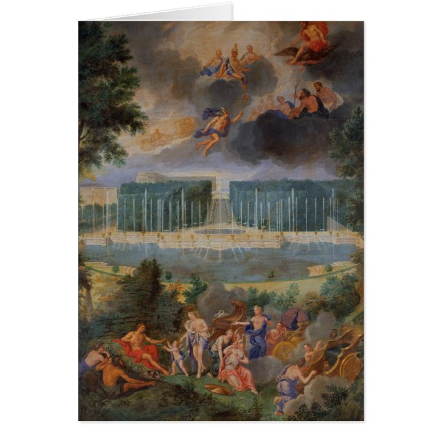 Cartão Os bosques de Versalhes. Ideia da piscina de (Frente)