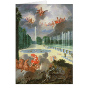 Cartão Os bosques de Versalhes. Ideia da piscina do