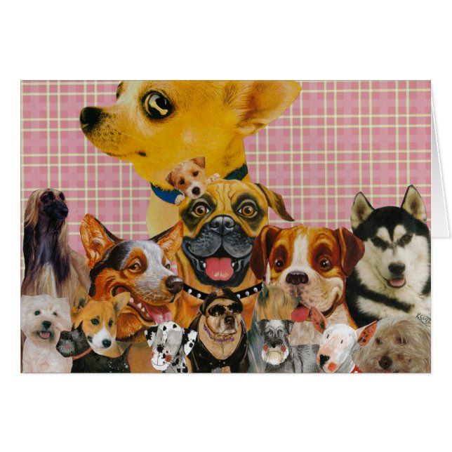 Cartão Os cães são divertidos (Frente Horizontal)