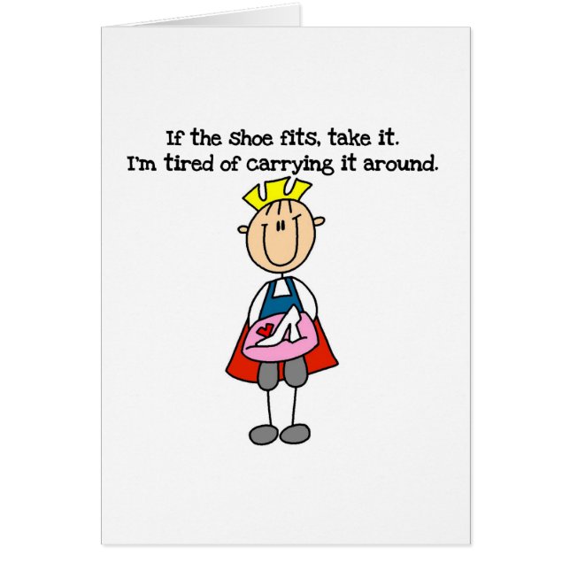 Cartão Os calçados cabem o príncipe (Frente)