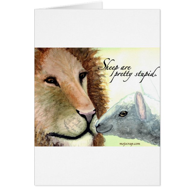 Cartão Os carneiros são estúpidos bonito (Frente)