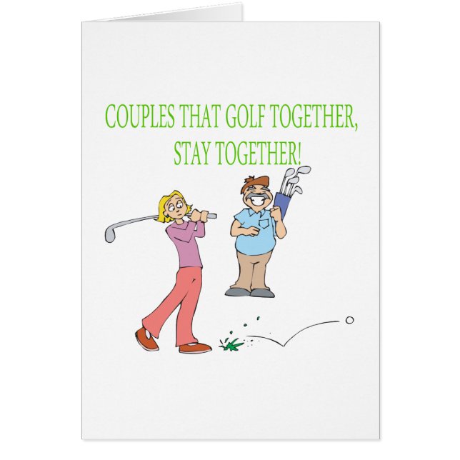 Cartão Os casais que Golf junto permanecem junto (Frente)