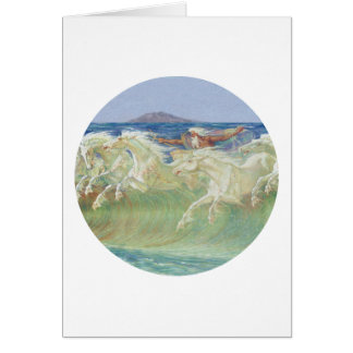 CARTÃO OS CAVALOS DO REI NEPTUNE CORREM AS ONDAS
