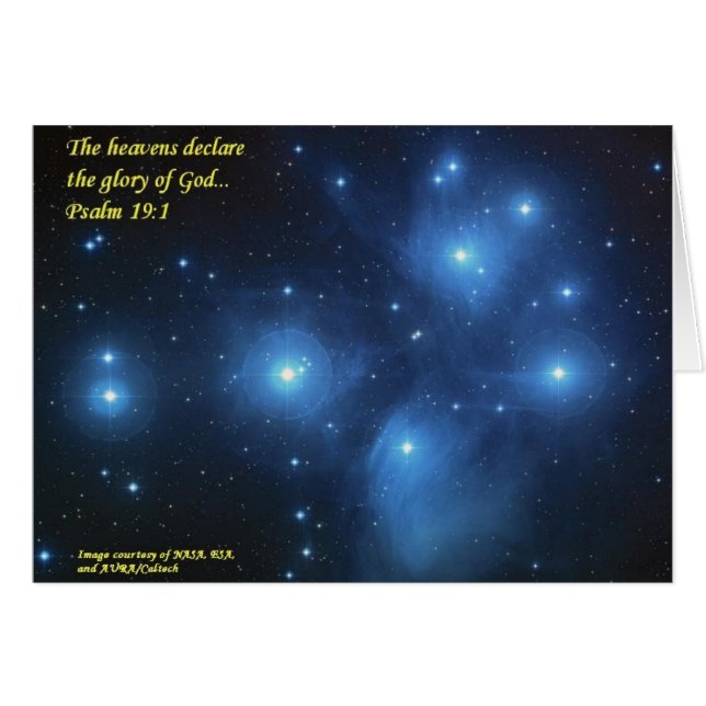 Cartão Os céus declaram a glória do deus (Frente horizontal)