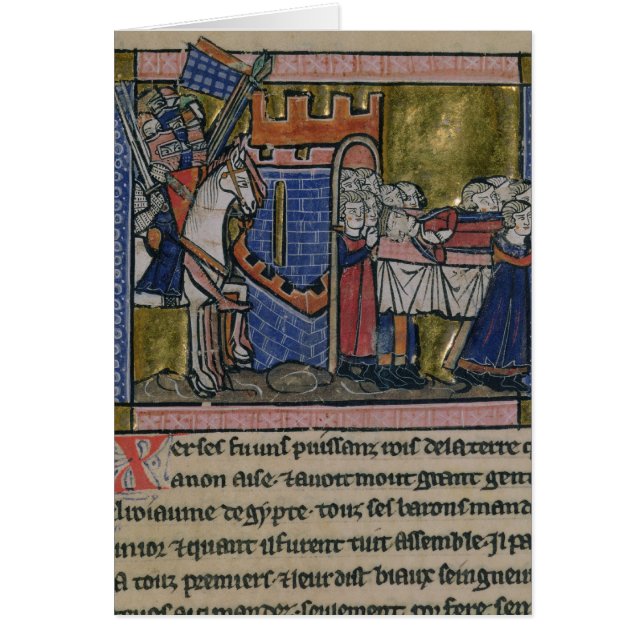 Cartão Os cidadãos de Edessa pagam a homenagem a Baldwin (Frente)