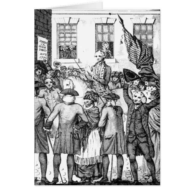 Cartão Os colonos americanos declararam-se (Frente)