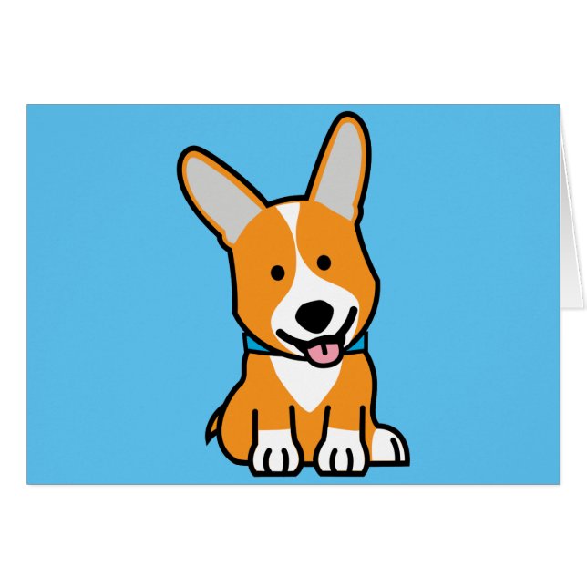 Cartão Os Corgis do Corgi perseguem o Pembroke feliz (Frente Horizontal)