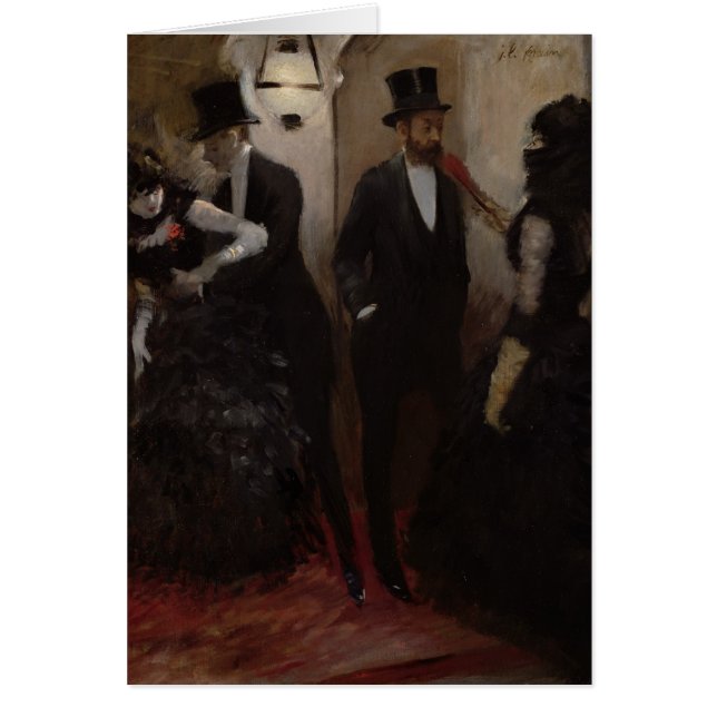 Cartão Os corredores na ópera, 1885 (Frente)