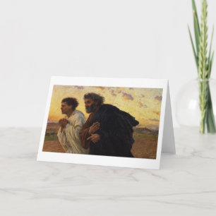 Cartão Os Discípulos Peter e John Running