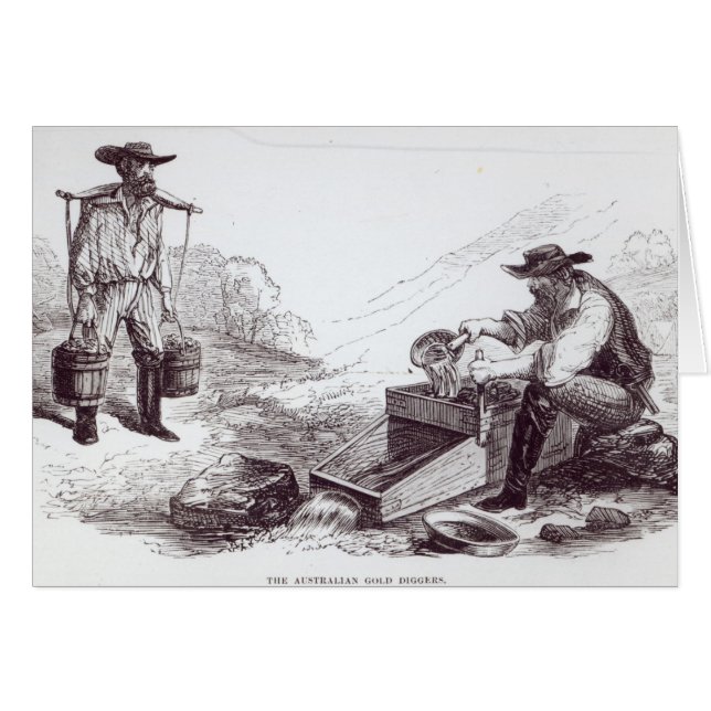 Cartão Os escavadores Dourados australianos (Frente Horizontal)