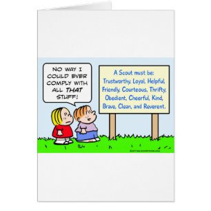 Cartão os escuteiros de menino cumprem tipo leal de