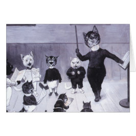 Cartão Os gatinhos aprendem cantar