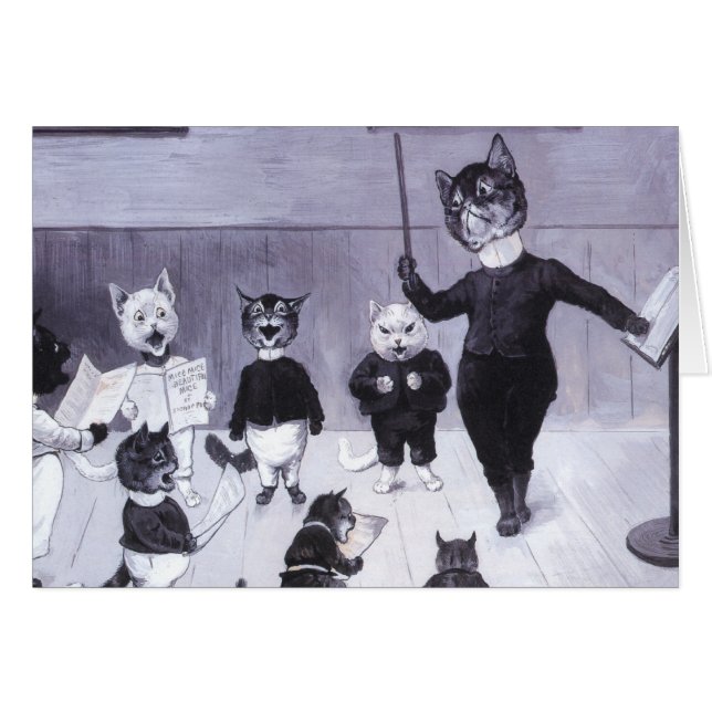 Cartão Os gatinhos aprendem cantar (Frente Horizontal)