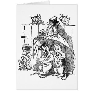 Cartão Os gatos alegres Douse o vintage Louis Wain dos