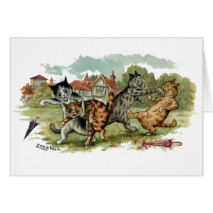 Cartão Os gatos trocam perfuradores