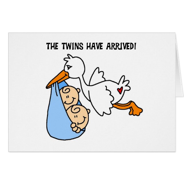 Cartão Os gêmeos chegaram (Frente Horizontal)