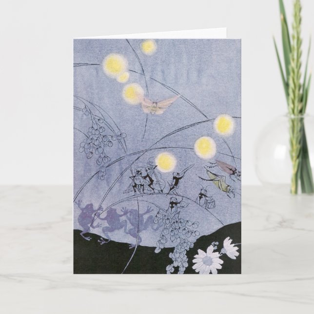 Cartão Os grilos e os sapos fazem a música da noite (Frente)