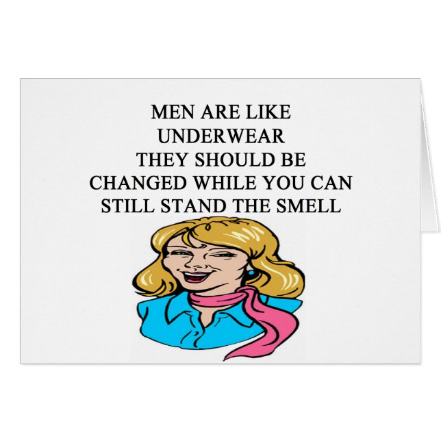 Cartão Os HOMENS são como o roupa interior (Frente Horizontal)