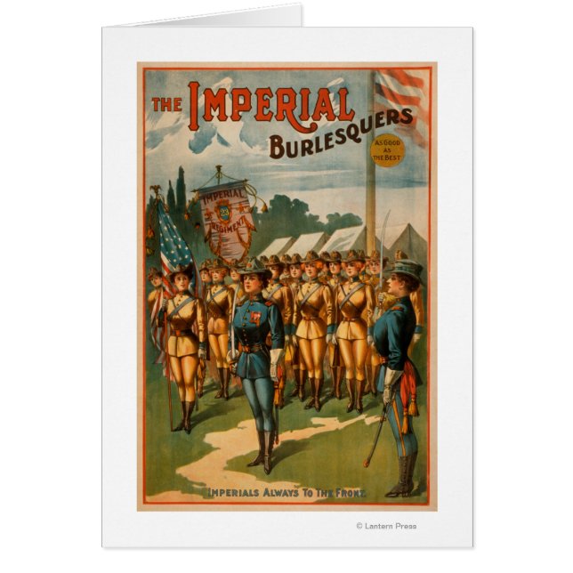 Cartão Os Imperiais Burlesquers Mulheres Soldados Brincam (Frente)