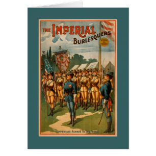 Cartão Os Imperiais Burlesquers Mulheres Soldados Brincam