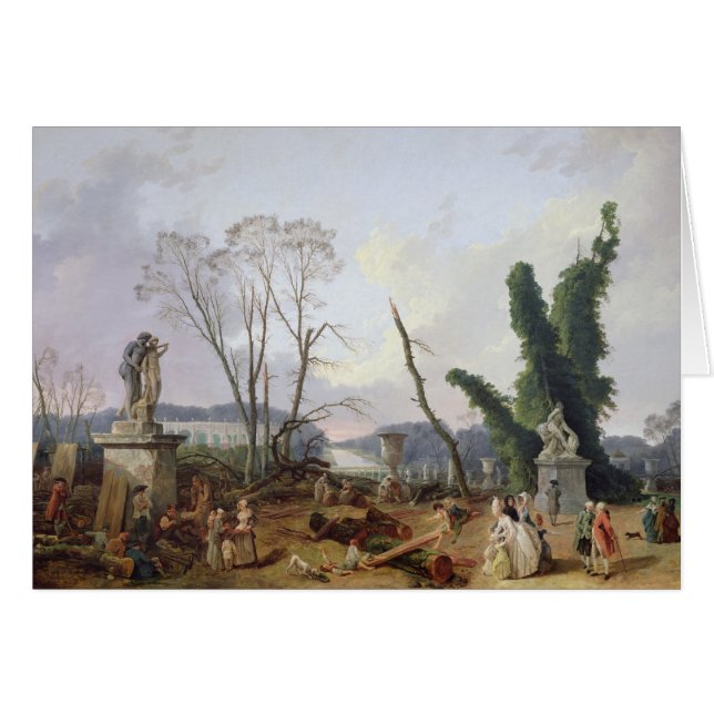 Cartão Os jardins de Versalhes (Frente Horizontal)