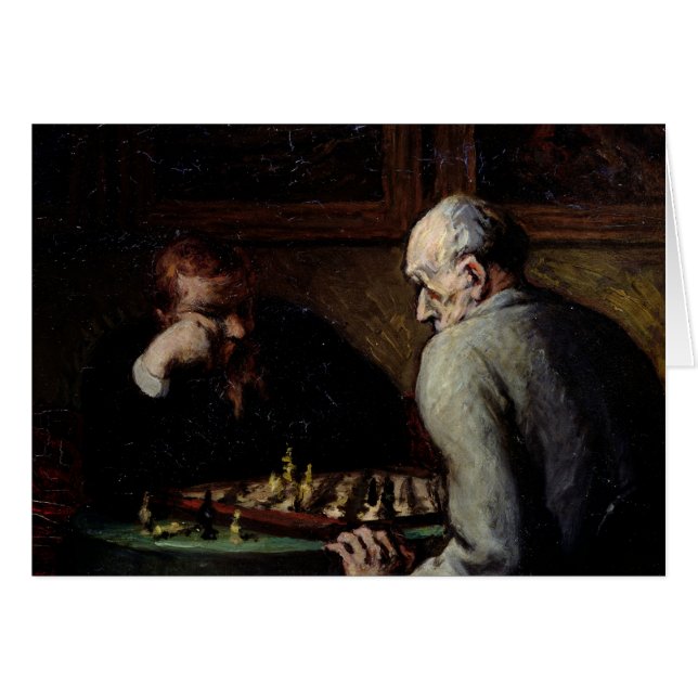 Cartão Os jogadores de xadrez, c.1863-67 (Frente Horizontal)
