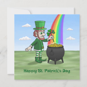 Cartão Os Leprechauns Feliz Dia de São Patrício