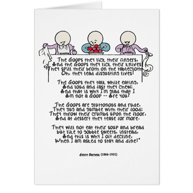 Cartão Os lodos lambem seus dedos (Frente)