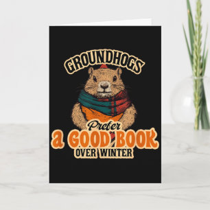 Cartão Os Marmotas Preferem Um Bom Livro Ao Inverno