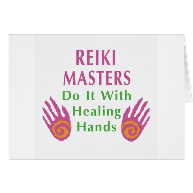 Cartão Os Mestrados Reiki fazem isso com as mãos de cura (Frente Horizontal)